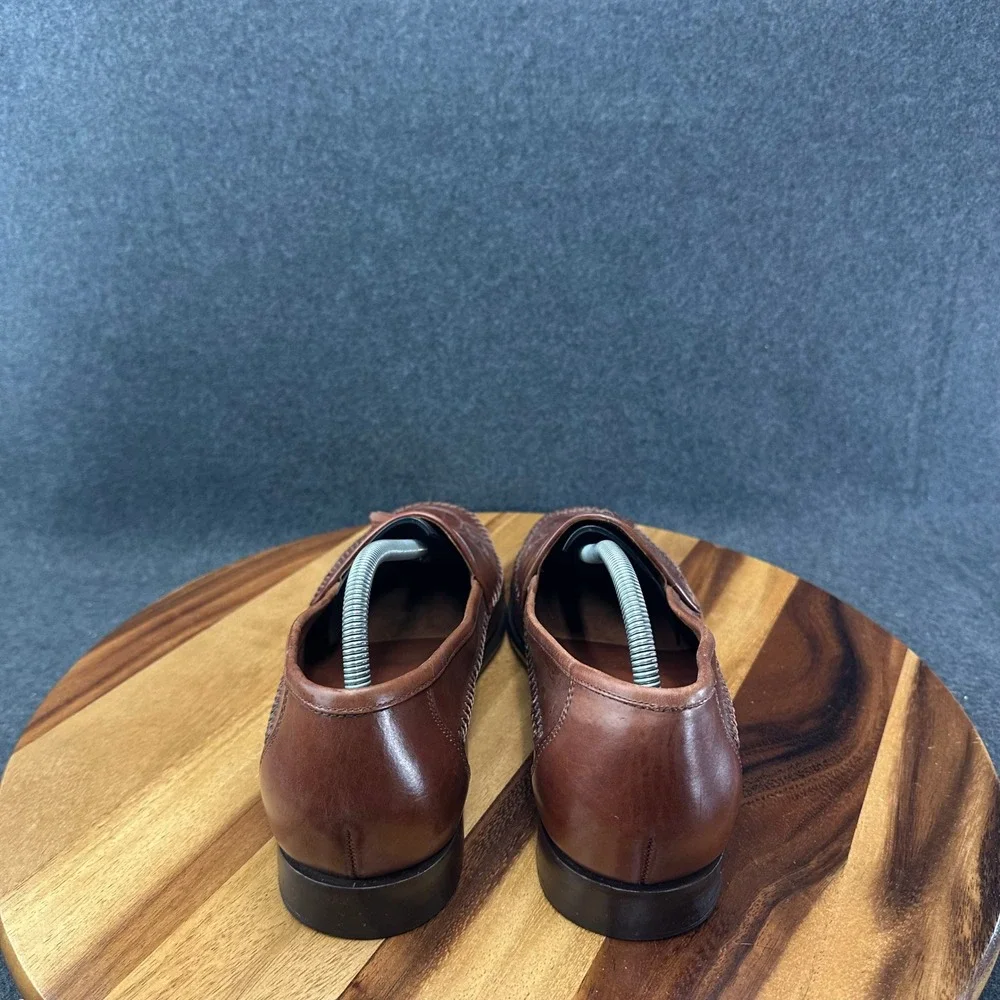 GH Bass & Co Mens 11.5 M Weejuns Larkin Woven Moc Toe Bellagio Loafers Brown